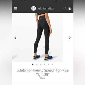 Lululemon Black High-Rise Free to Speed Tights